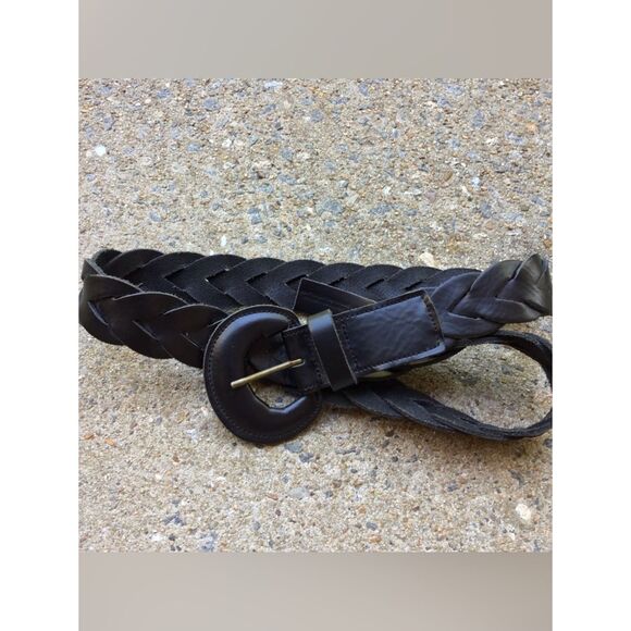 Summum Cow Leather Black Braided Belt